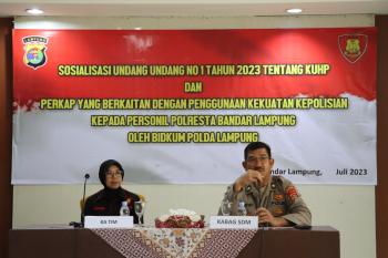 Bidkum Polda Lampung Sosialisasikan UU Nomor: 1 Tahun 2023 